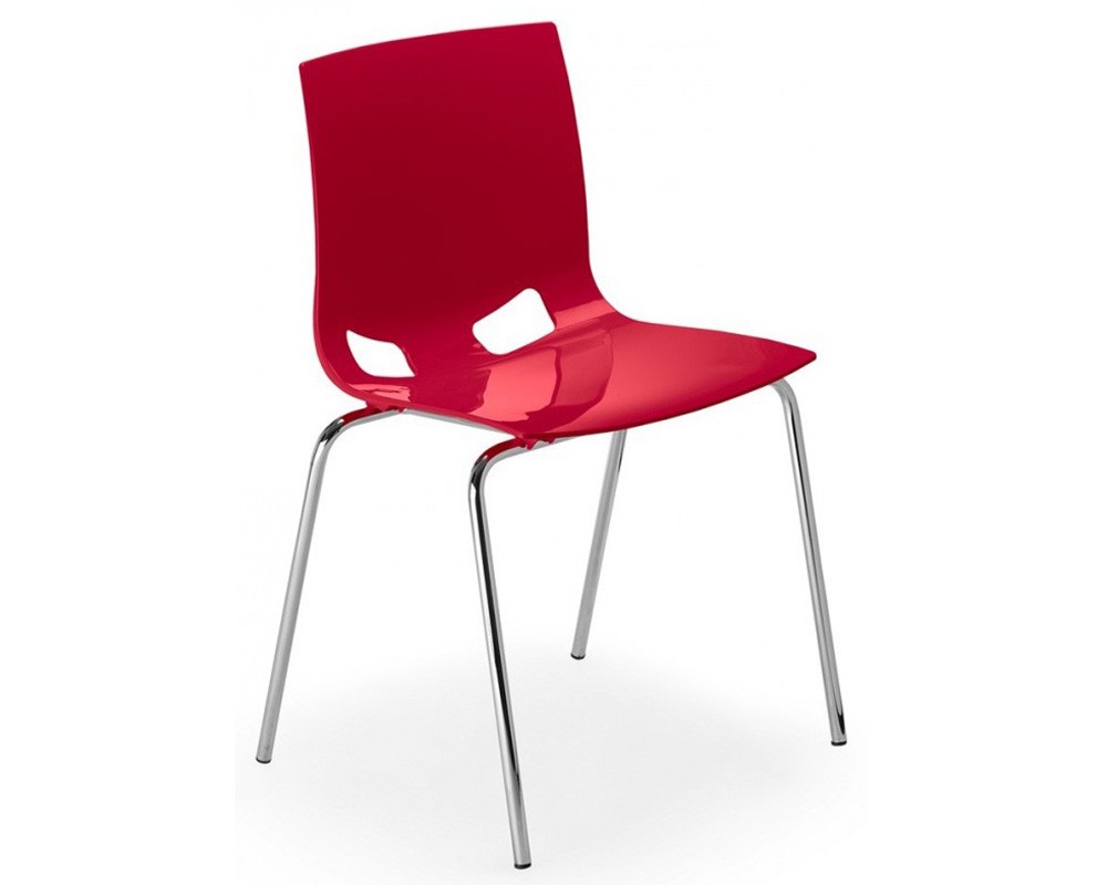 Chaise design rouge, disponible en nombreuses coloris