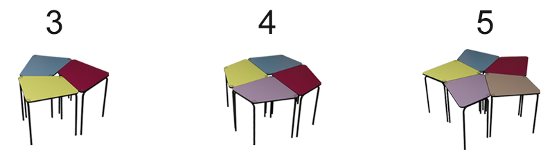 classe scolaire modulable grâce à la table design et innovante 3.4.5.