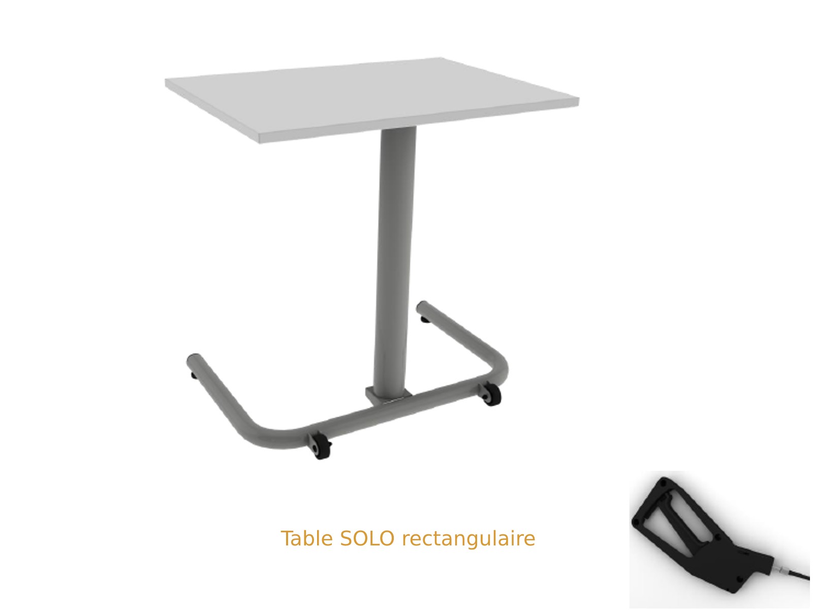 Table mobile moderne, table scolaire avec roulette