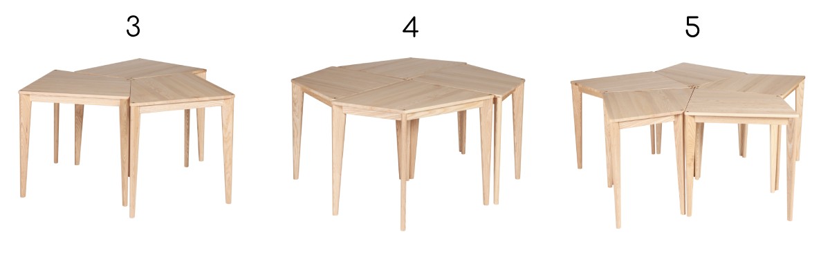 Table de réunion modulable en bois 345, une table modulable