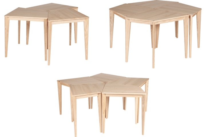 Table de réunion modulable en bois 3.4.5.