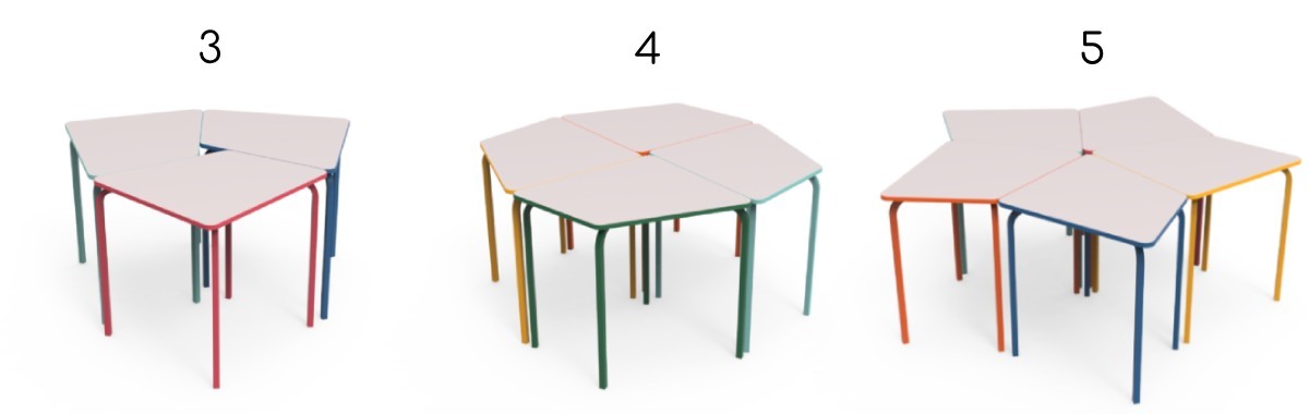 Table flexible square design C+B Lefebvre, table modulable